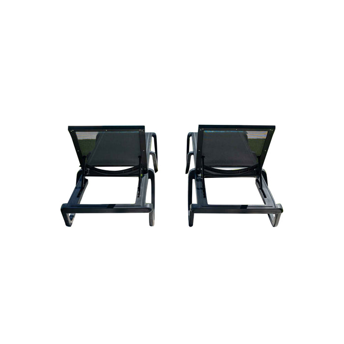 Florence Set of 2 Chaise Lounger - Anthracite - Anthracite Sling