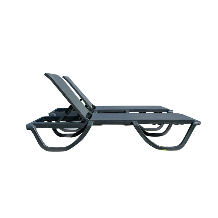 Florence Set of 2 Chaise Lounger - Anthracite - Anthracite Sling