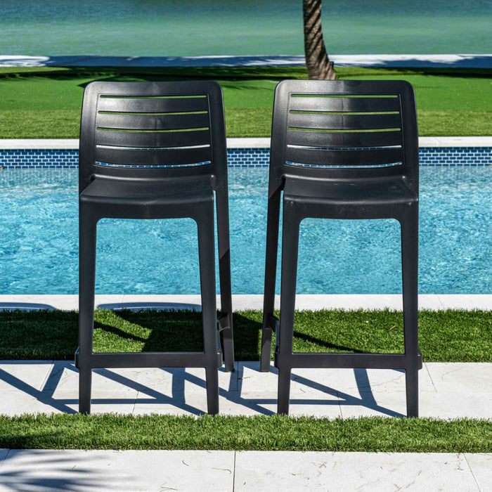 Leva Set of 2 Counterstools - Anthracite