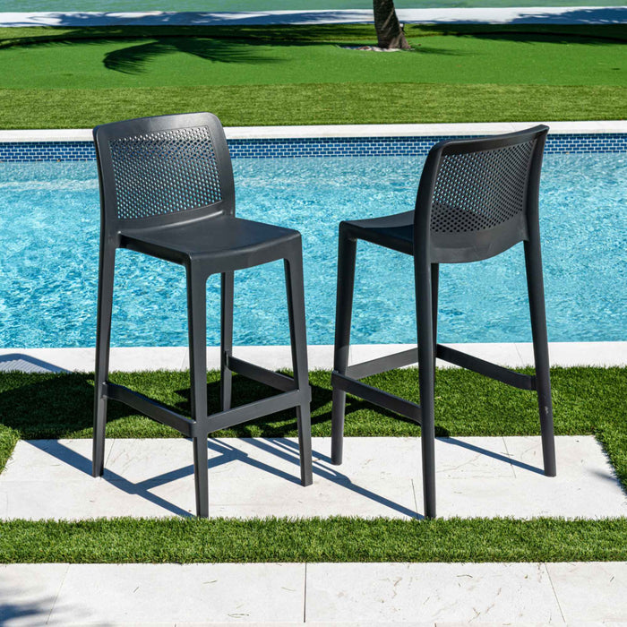 Lisa Set of 2 Barstools - Anthracite