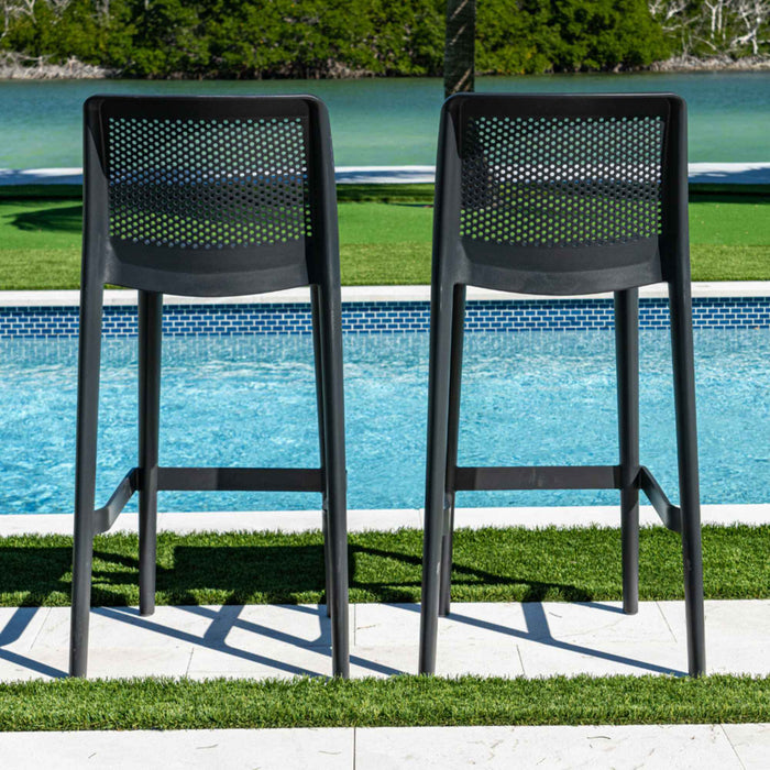 Lisa Set of 2 Barstools - Anthracite