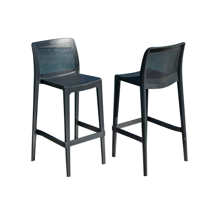 Lisa Set of 2 Barstools - Anthracite
