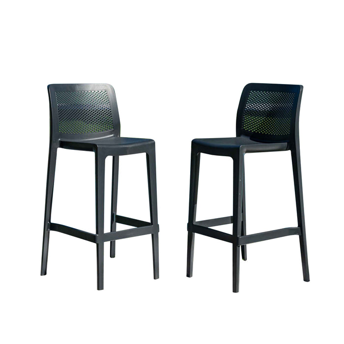 Lisa Set of 2 Barstools - Anthracite