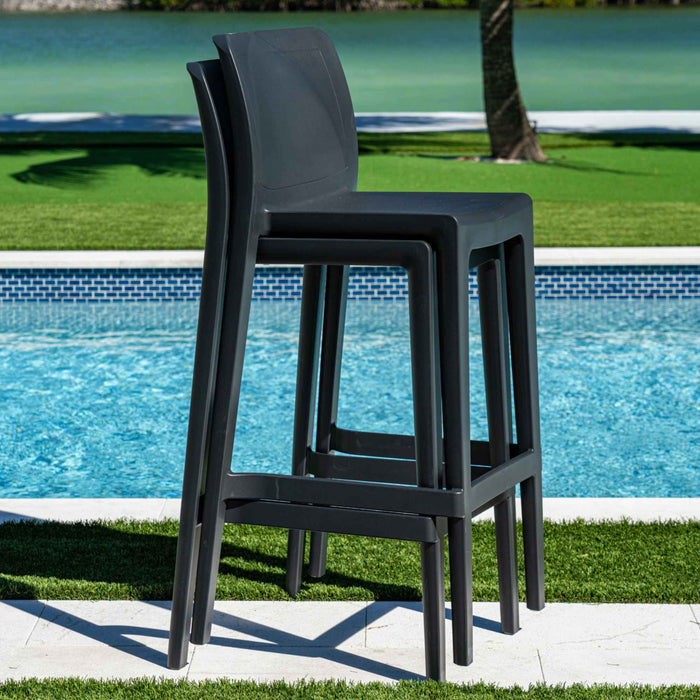 Luna Set of 2 Barstools - Anthracite
