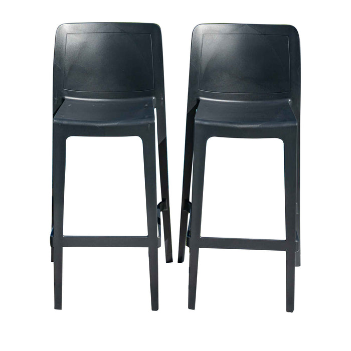 Luna Set of 2 Barstools - Anthracite