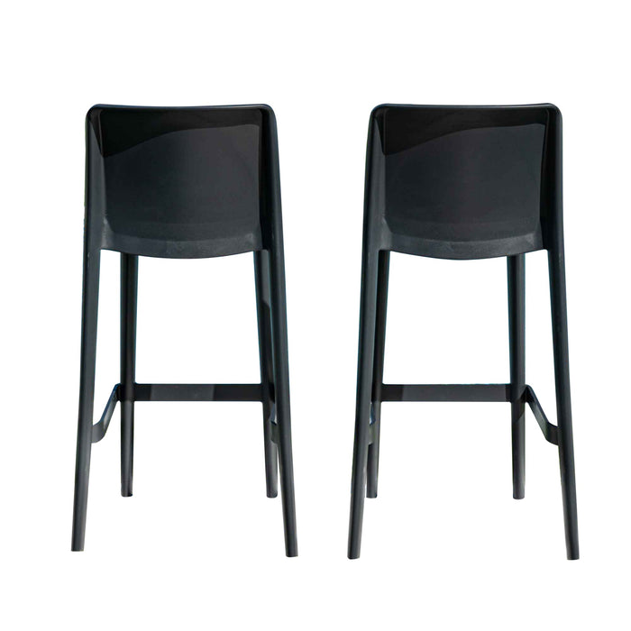 Luna Set of 2 Barstools - Anthracite