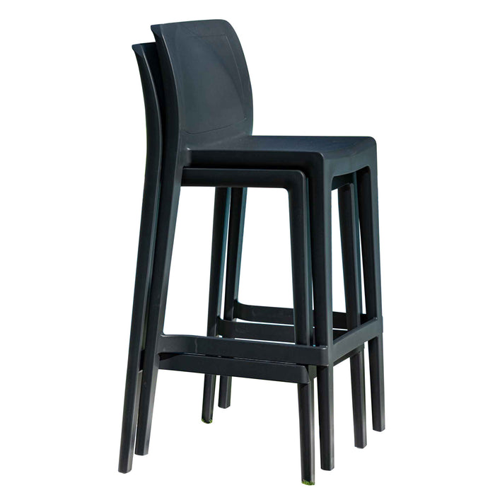 Luna Set of 2 Barstools - Anthracite