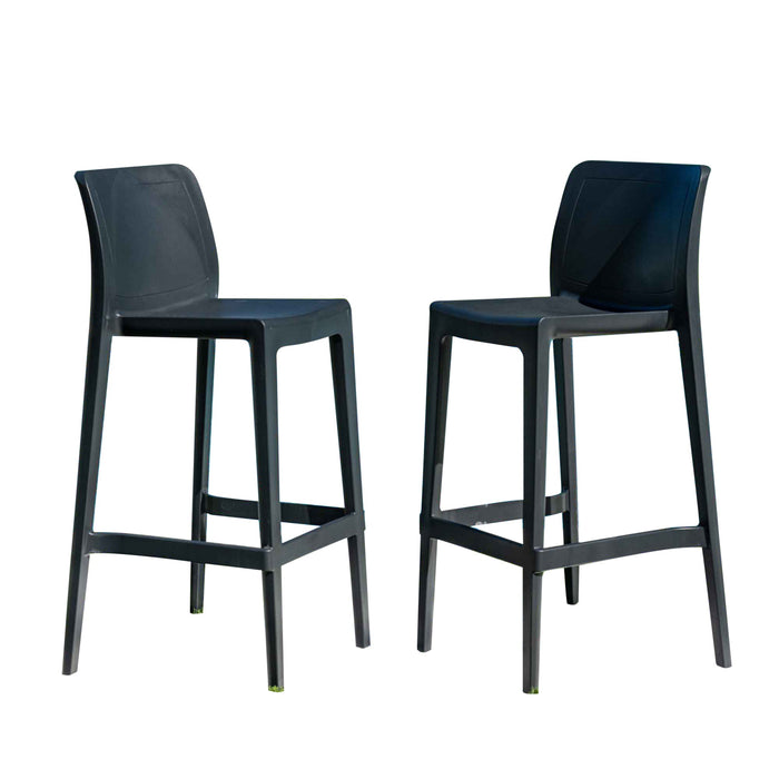 Luna Set of 2 Barstools - Anthracite