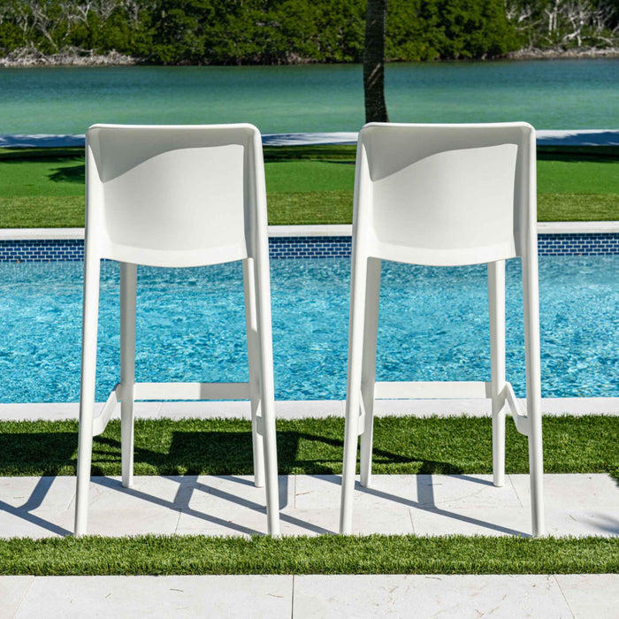 Luna Set of 2 Barstools - White