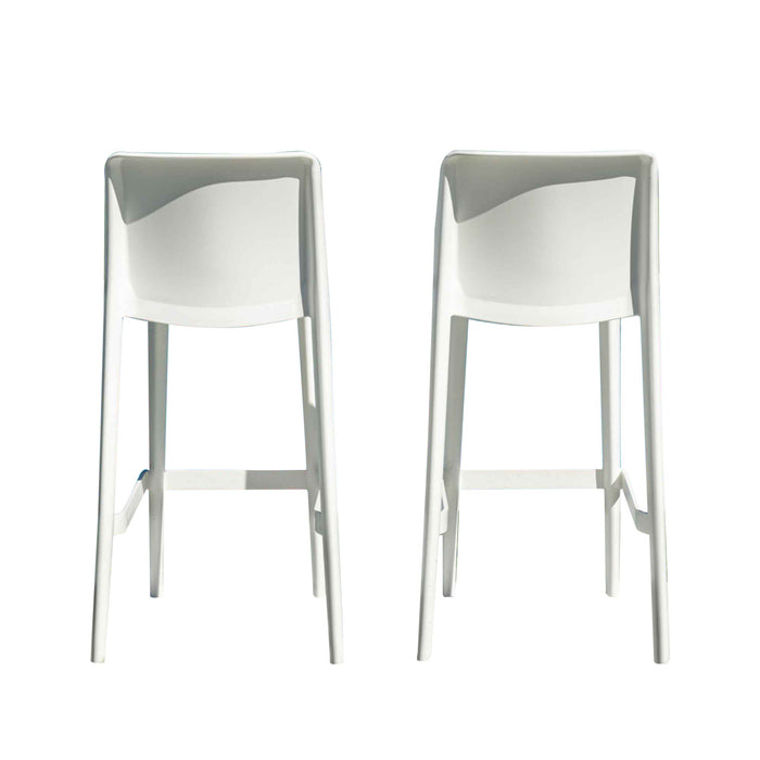 Luna Set of 2 Barstools - White