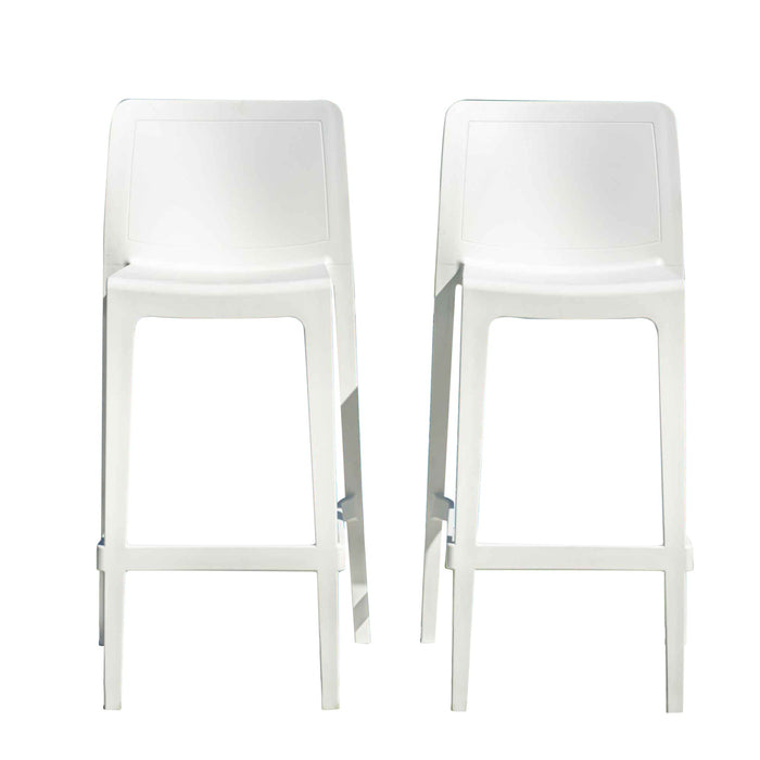 Luna Set of 2 Barstools - White