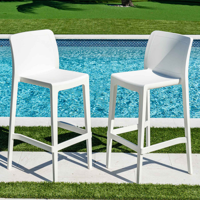 Luna Set of 2 Barstools - White
