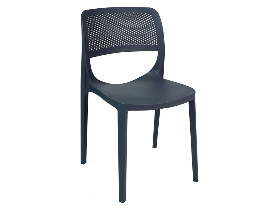 Mila Set of 2 Stackable Side Chair-Anthracite