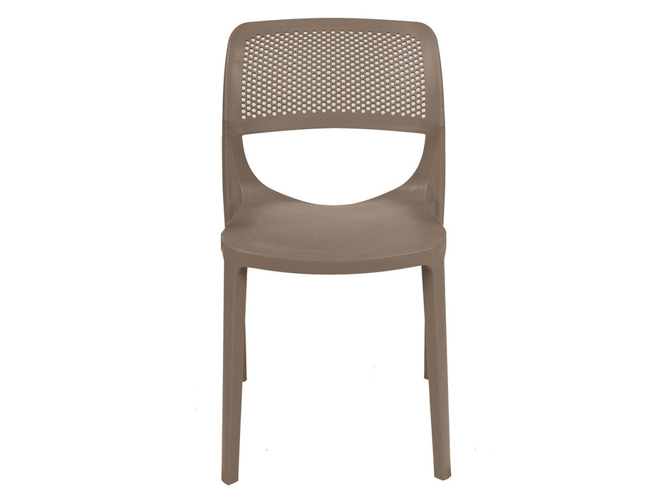 Mila Set of 2 Stackable Side Chair-Cappuccino