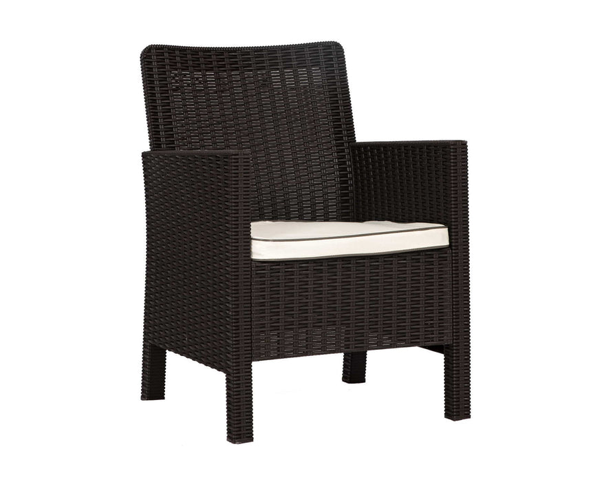 Nova 4-Piece Settee Set with Loveseat and Cushions-Brown