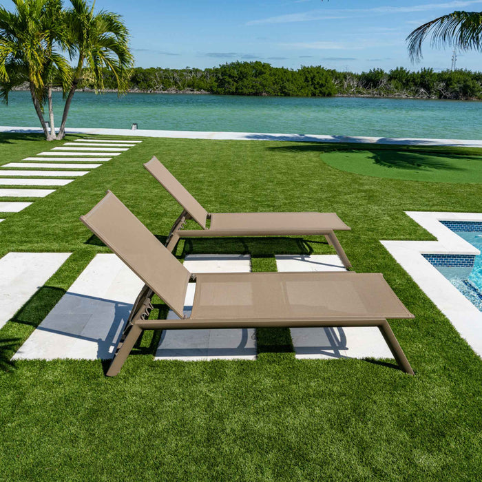 Odessa Set of 2 Chaise Loungers - Capuccino