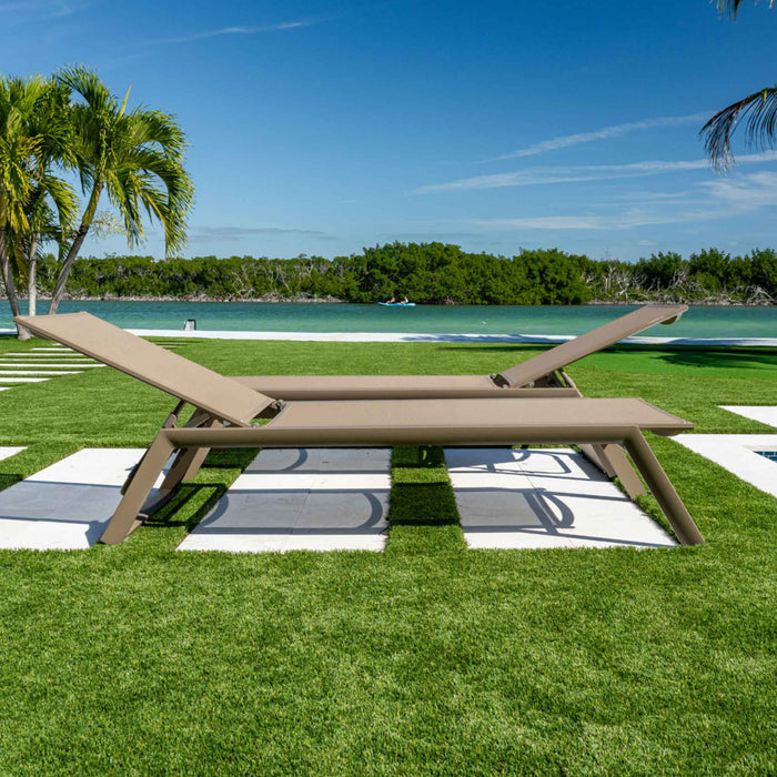 Odessa Set of 2 Chaise Loungers - Capuccino