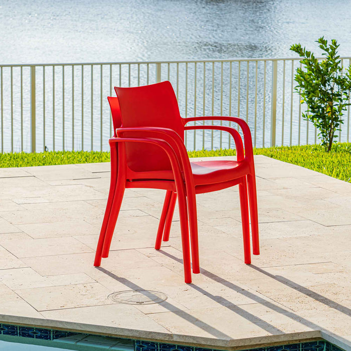 Pedro Set of 2 Stackable Armchair-Red