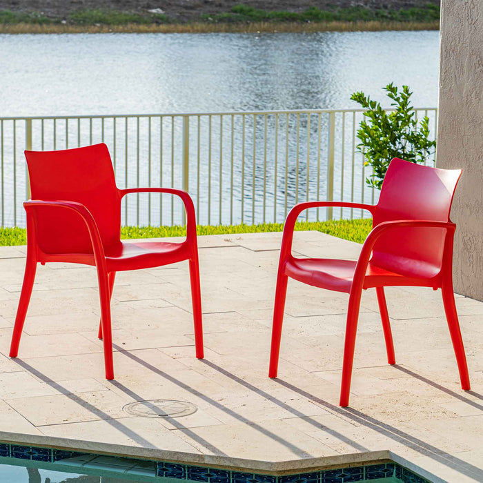 Pedro Set of 2 Stackable Armchair-Red