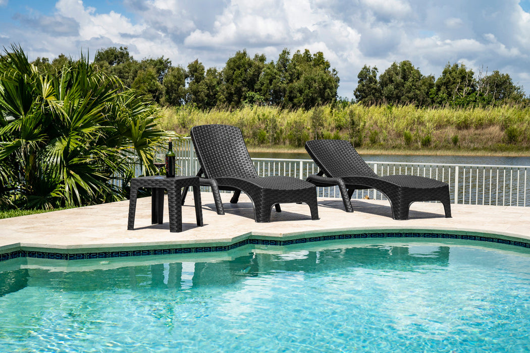 Roma 3-Piece Chaise Lounger Set-Anthracite