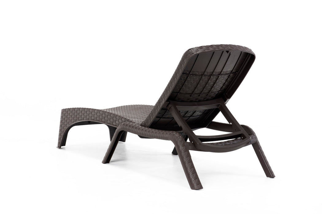 Roma Set of 2 Chaise Lounger-Brown