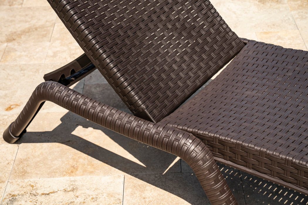 Roma Set of 2 Chaise Lounger-Brown