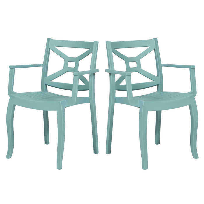 Zeus Set of 2 Stackable Armchair-Teal