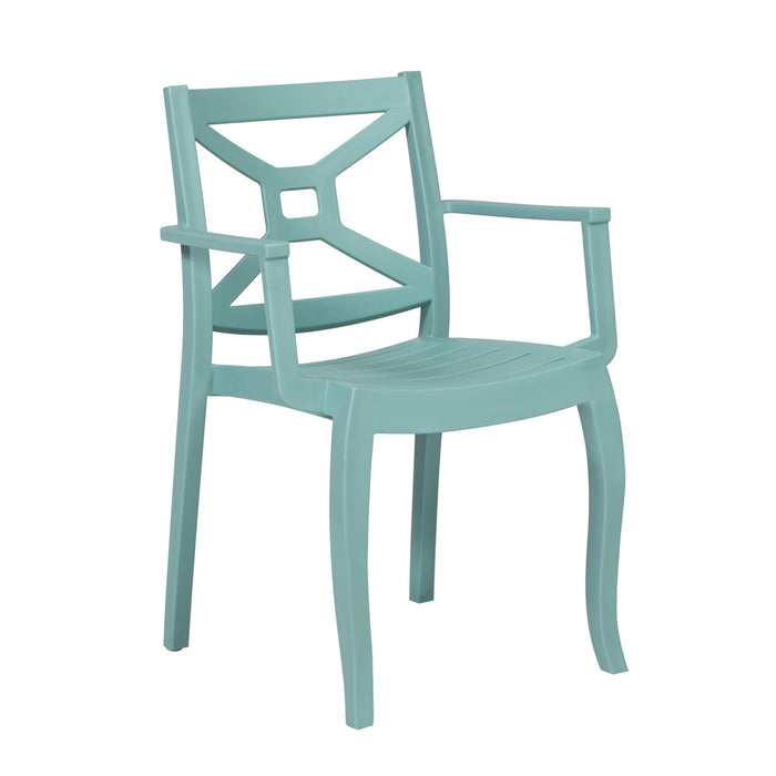 Zeus Set of 2 Stackable Armchair-Teal
