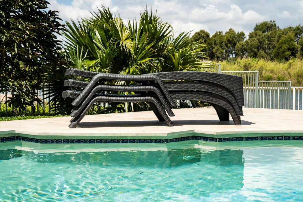 Roma Set of 2 Chaise Lounger-Anthracite