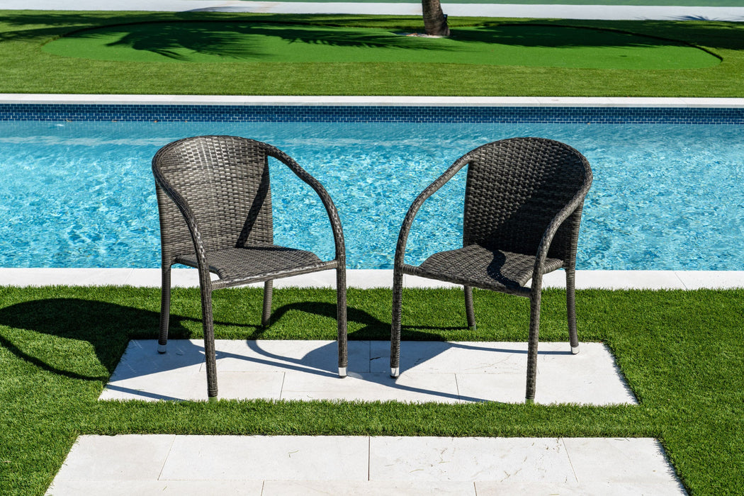 Spectrum Stackable Set 2 Woven Armchairs with Cushion