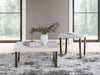 Set of two Westenfort tables by Ashley Furniture, modern 3-pack side tables with sleek wood finish and contemporary design.