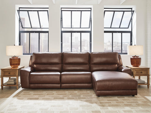 DeepWakes reclining sectional sofa chaise by Ashley Furniture, showing plush cushions and modern design in a living room setting.