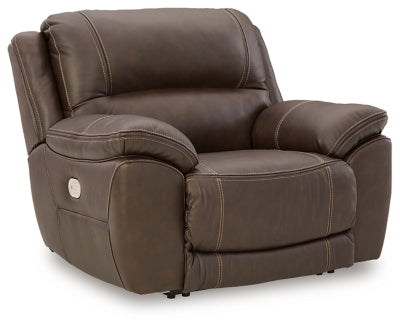 Ashley Furniture Dunleith Power Recliner in a closed position, featuring plush upholstery and a supportive backrest.