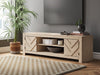 Ashley Furniture Cayboni 71-inch TV stand, modern entertainment center with storage compartments, in a sleek wood finish.