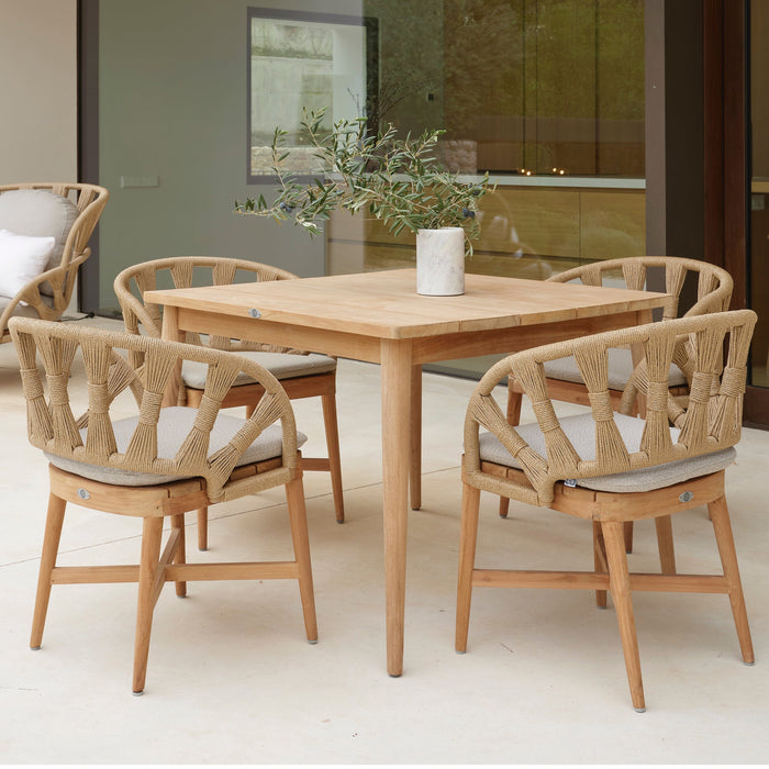 Krabi 5-Piece Square Dining Set with Sunbrella Cushions