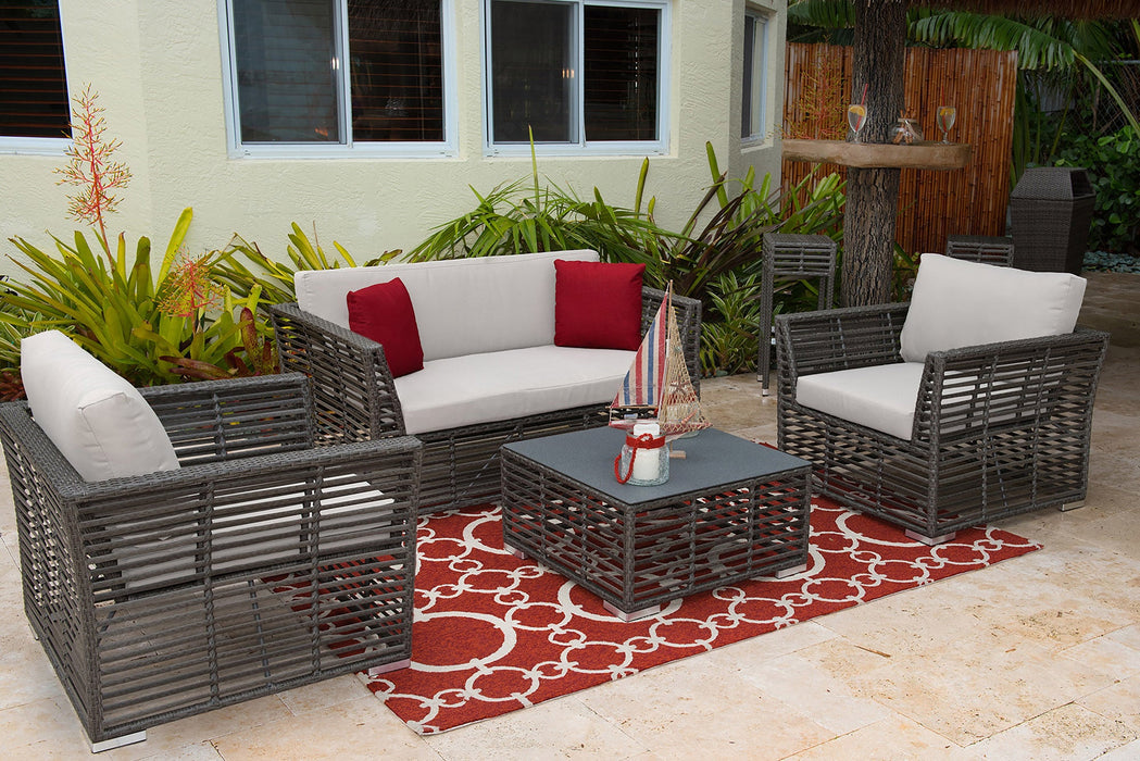 Panama Jack Graphite 4-Piece Living Set with Cushions