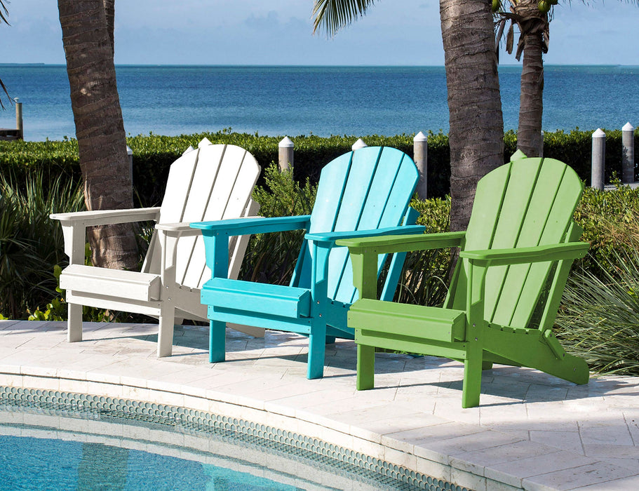 Panama Jack Polyresin Folding Teal Adirondack Chair