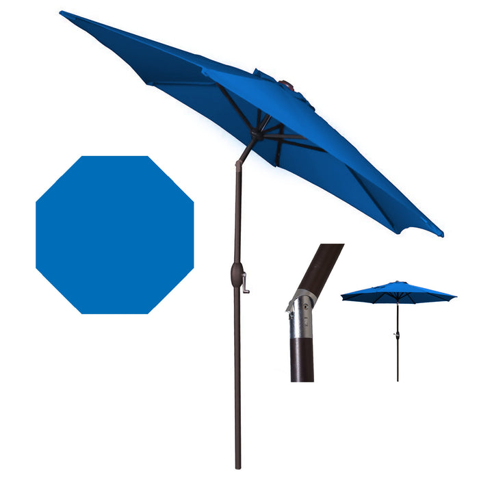 Panama Jack Blue 9 Ft Alum Patio Umbrella W/Crank