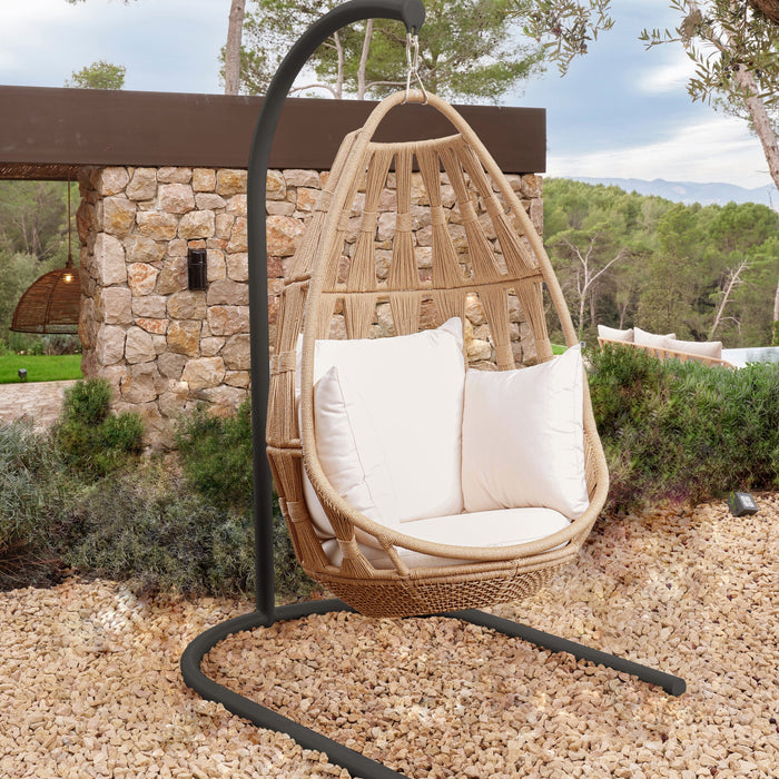 Krabi Hanging Chair with Sunbrella Cushion & Stand