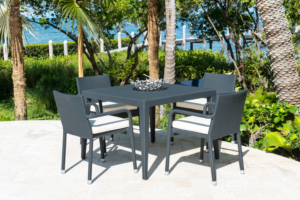 Panama Jack Onyx 5 PC Dining Set with Cushions