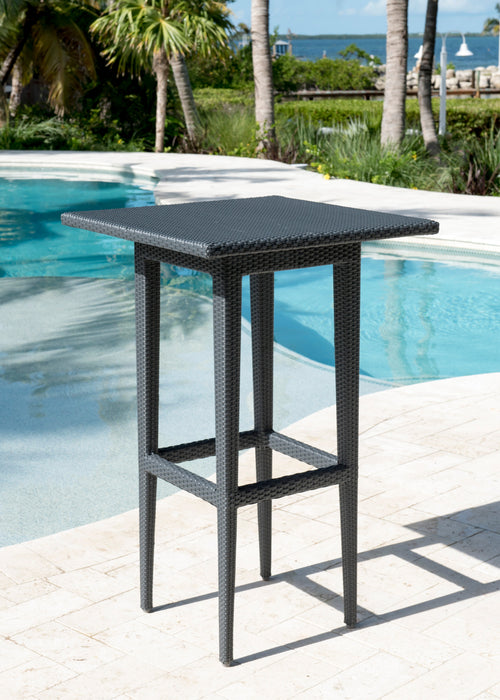 Panama Jack Onyx Square Pub Table with Glass