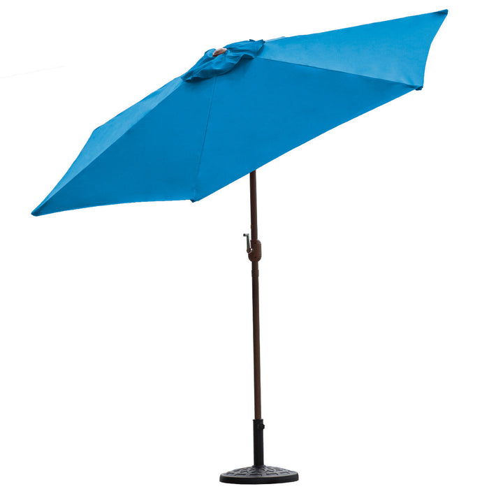 Panama Jack Blue 9 Ft Aluminum Patio Umbrella W/Crank