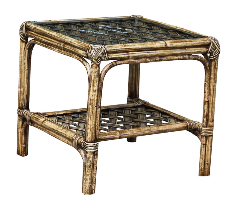 Panama Jack Old Havana End Table with Glass