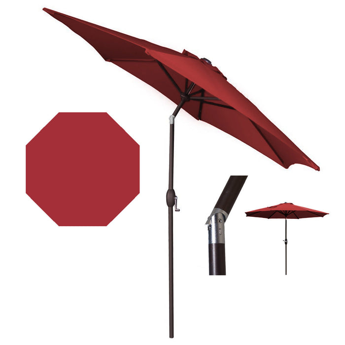 Panama Jack Red 9 Ft Aluminum Patio Umbrella W/Crank